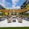 courtyard tables and chairs with fireplace  Rivermark Northern Liberties waterfront apartments Philadelphia PA